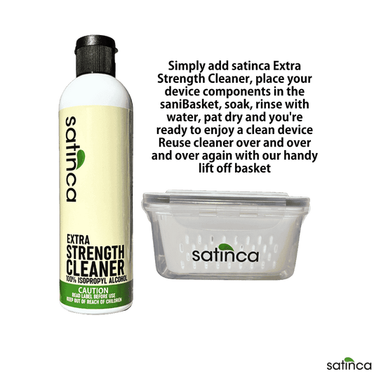 satinca Extra Strength Device Cleaner + Cleaning Basket Bundle Pack