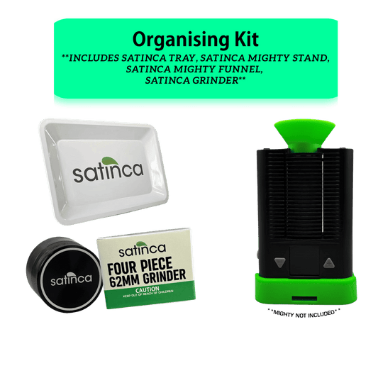 satinca Organising Kit - Grinder, Mighty Stand, Mighty Funnell, Tray