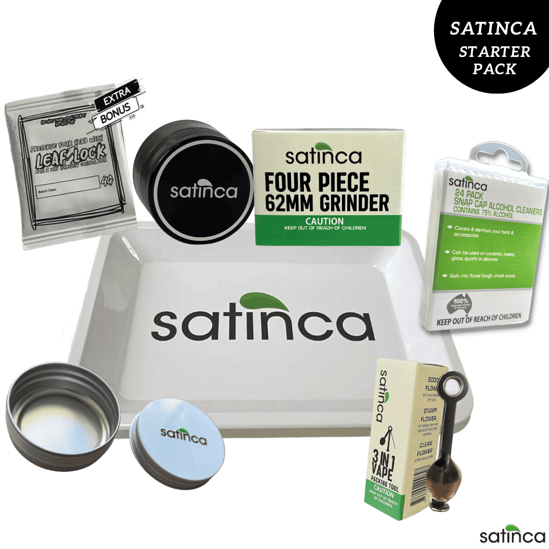 satinca Starter Pack Grinder Tray Vape Packing Tool Cleaner