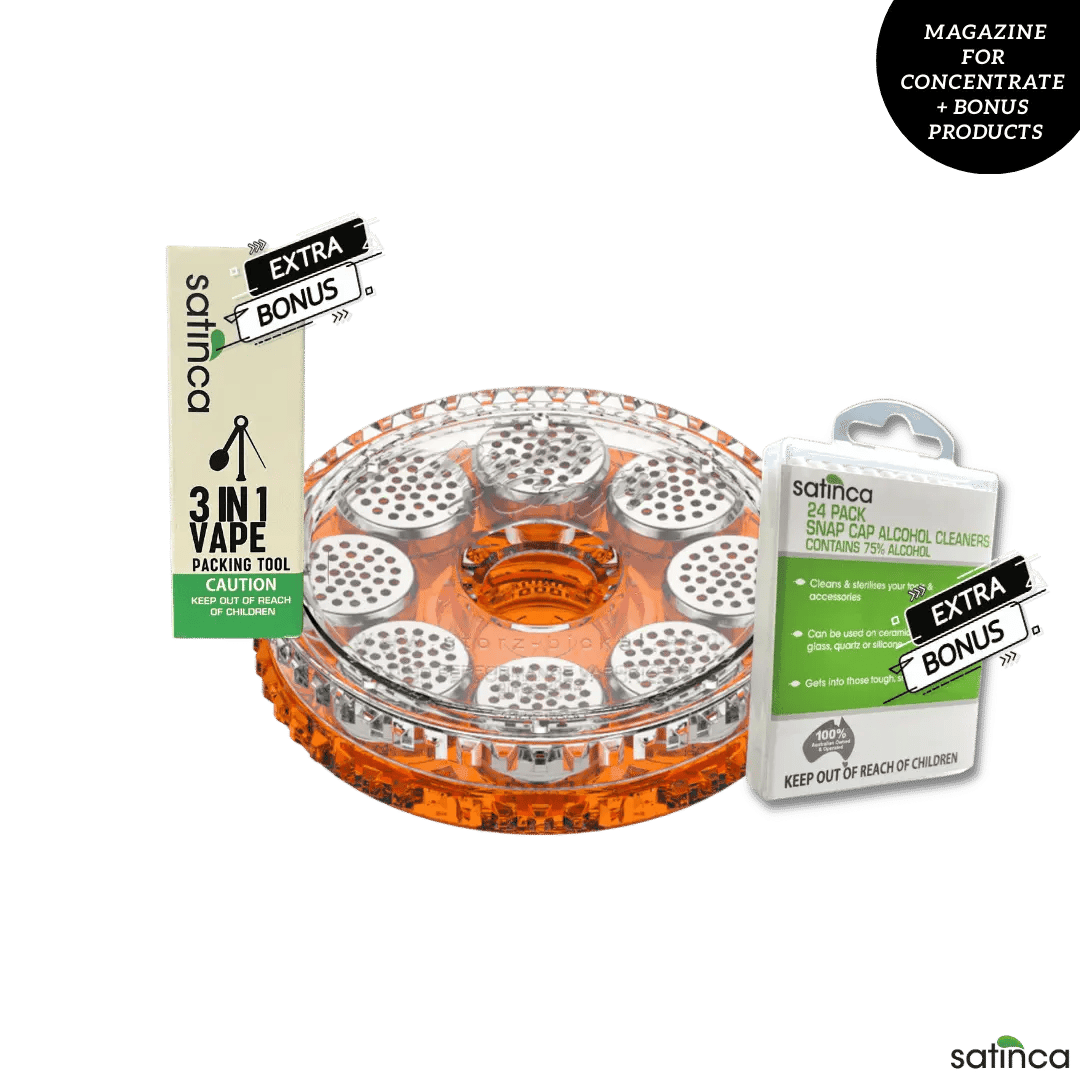 satinca x Storz & Bickel Mighty, Volcano Medic Magazine With Dosing Caps + Filling Drip Pads For Oil/Concentrates [PLUS BONUS PRODUCTS]