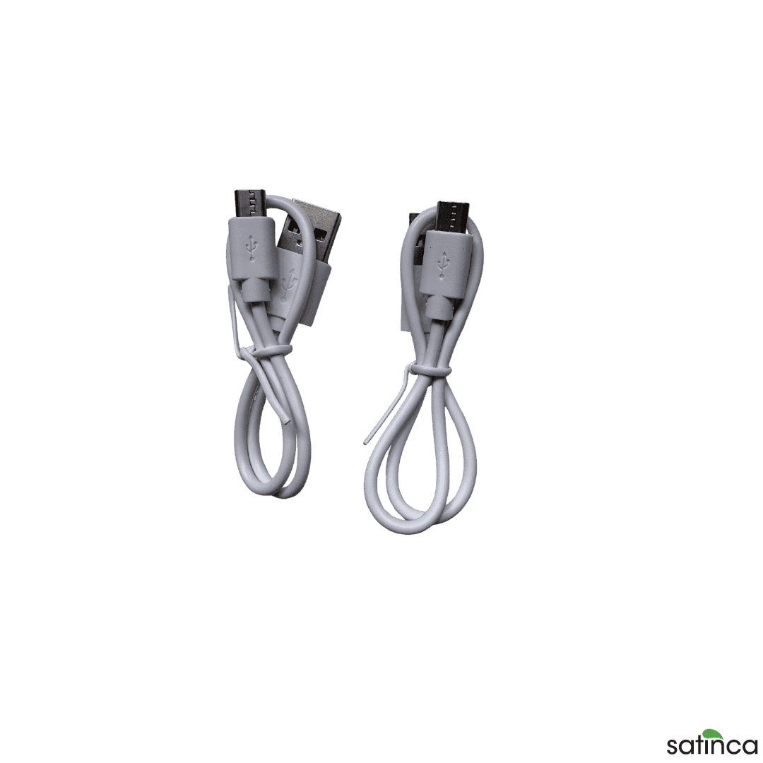satinca White Micro USB Cable – Twin Pack