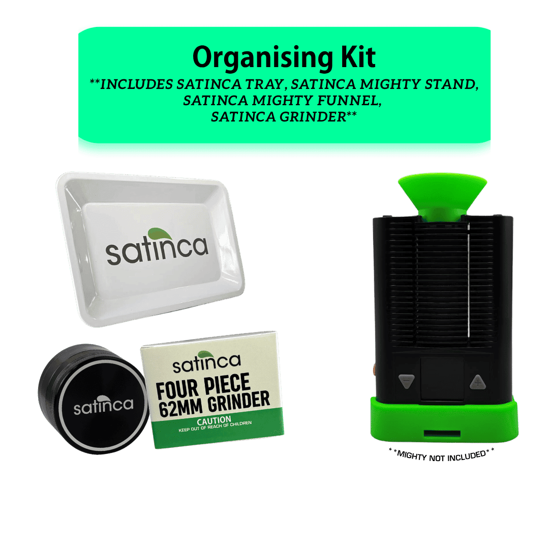satinca Organising Kit - Grinder, Mighty Stand, Mighty Funnell, Tray