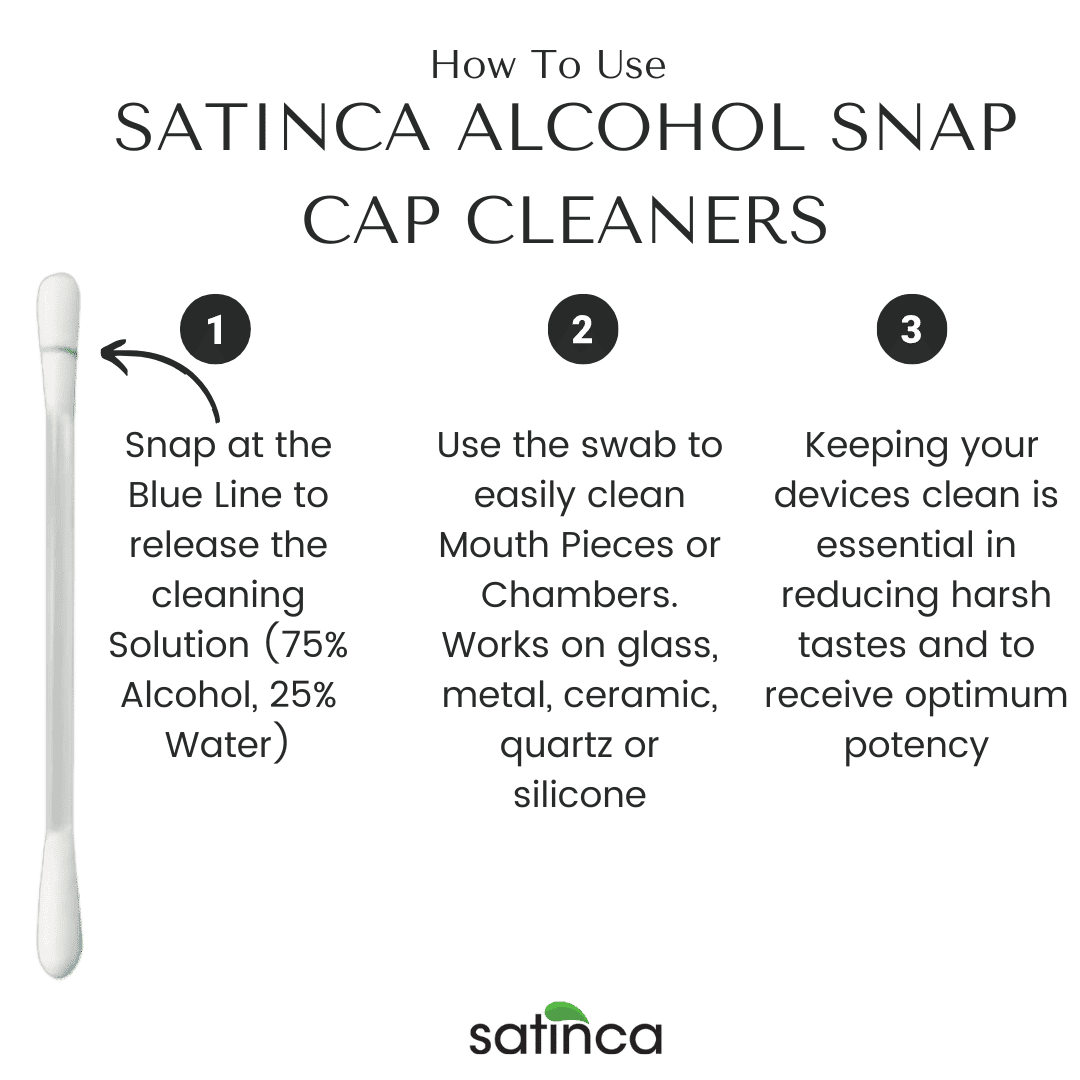 satinca Vape Snap Cap Cleaners 24pk [For Dry Herb Vape, 510 Vapes + More]