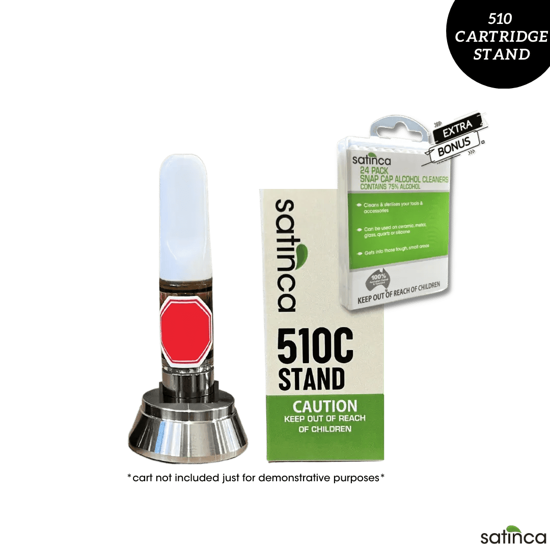 satinca 510C Stand For 510 Cartridges [Bonus Vape Snap Cap Cleaner]