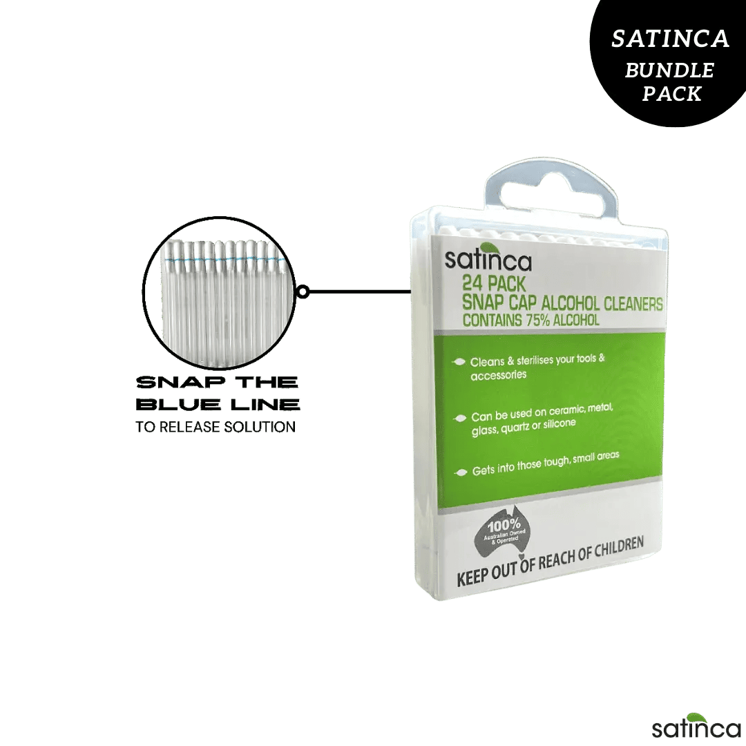 satinca Starter Pack [Grinder, Tray, Vape Packing Tool + Vape Cleaner]