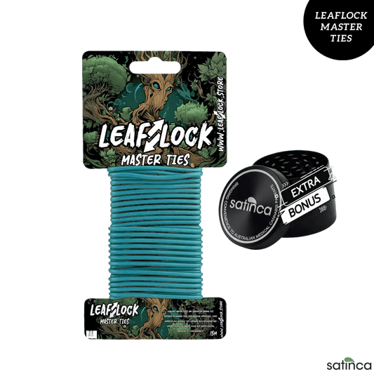 satinca x LeafLock Master Ties 15m [BONUS SATINCA GRINDER]