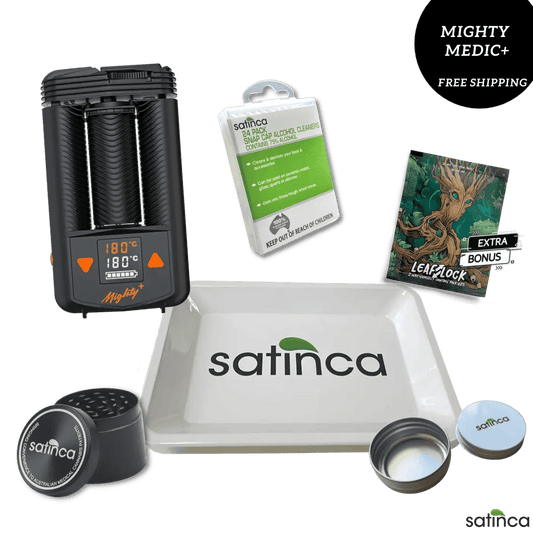 satinca x Mighty Medic+ Vape [INCLUDES BONUS LEAFLOCK HUMIDITY PACK + FREE SHIPPING]