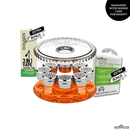 satinca x Storz & Bickel Mighty Magazine With Dosing Caps [PLUS BONUS PRODUCTS]
