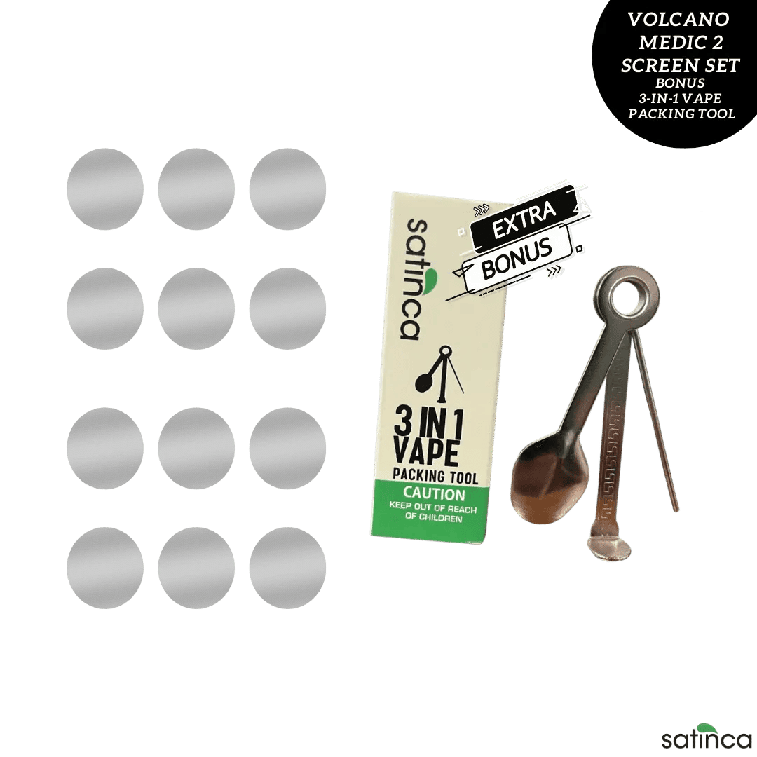 satinca x Storz & Bickel Volcano Fine Screen Set 12 Pack [BONUS PACKING TOOL]
